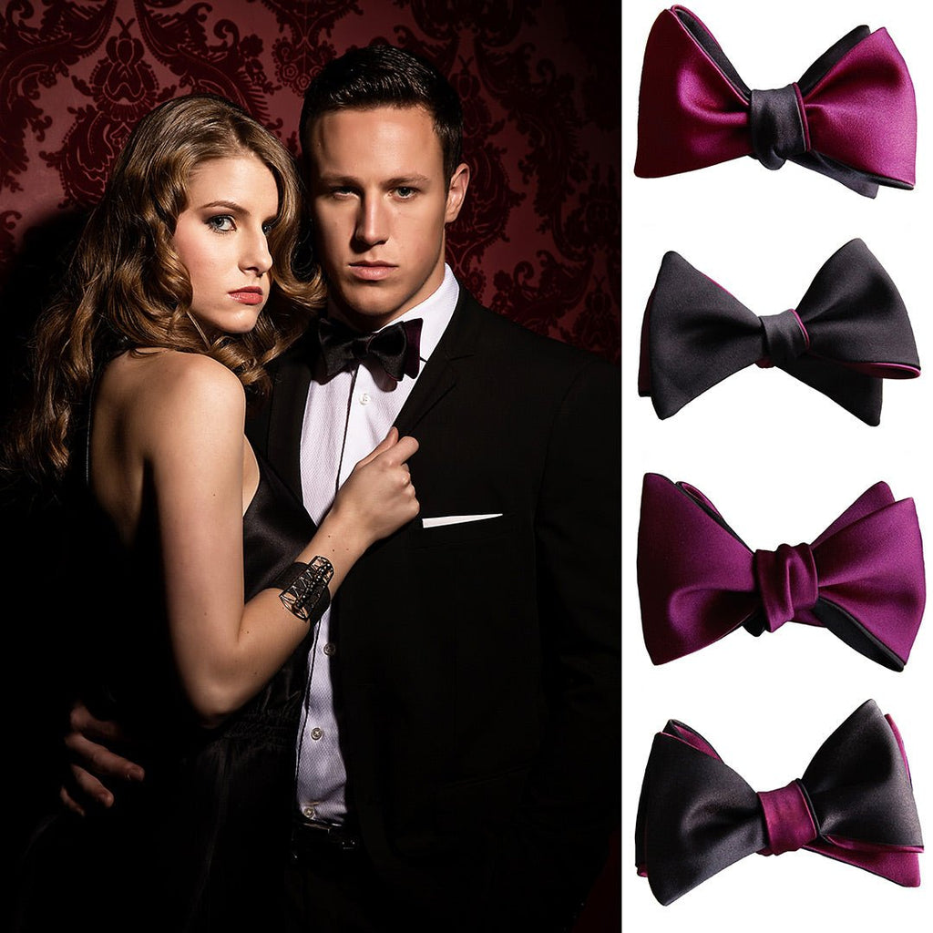 Black and Gold 4-way Butterfly Self-tying Bow Tie