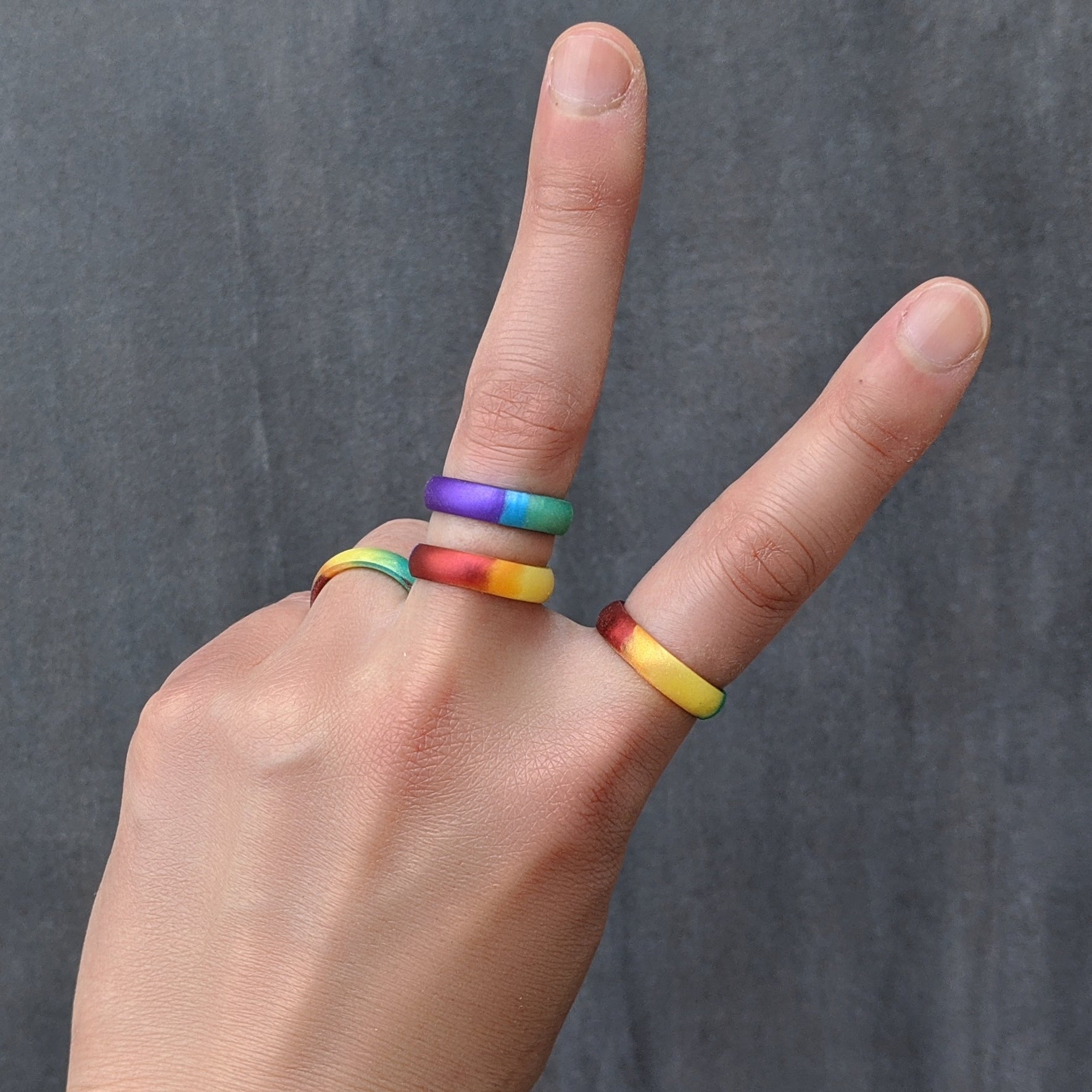 Shiny Rainbow Breathable Silicone Ring - Knot Theory