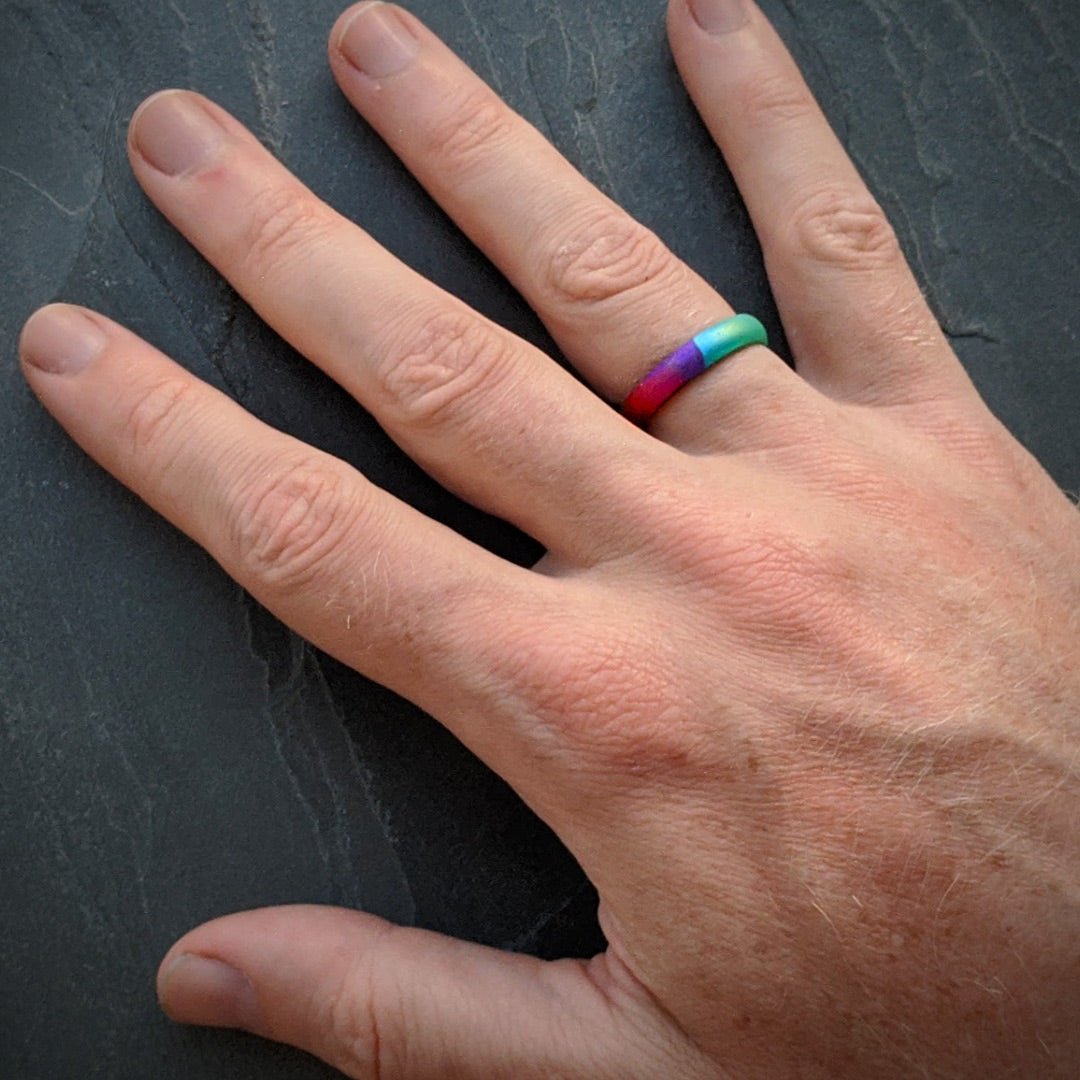 Shiny Rainbow Breathable Silicone Ring - Knot Theory