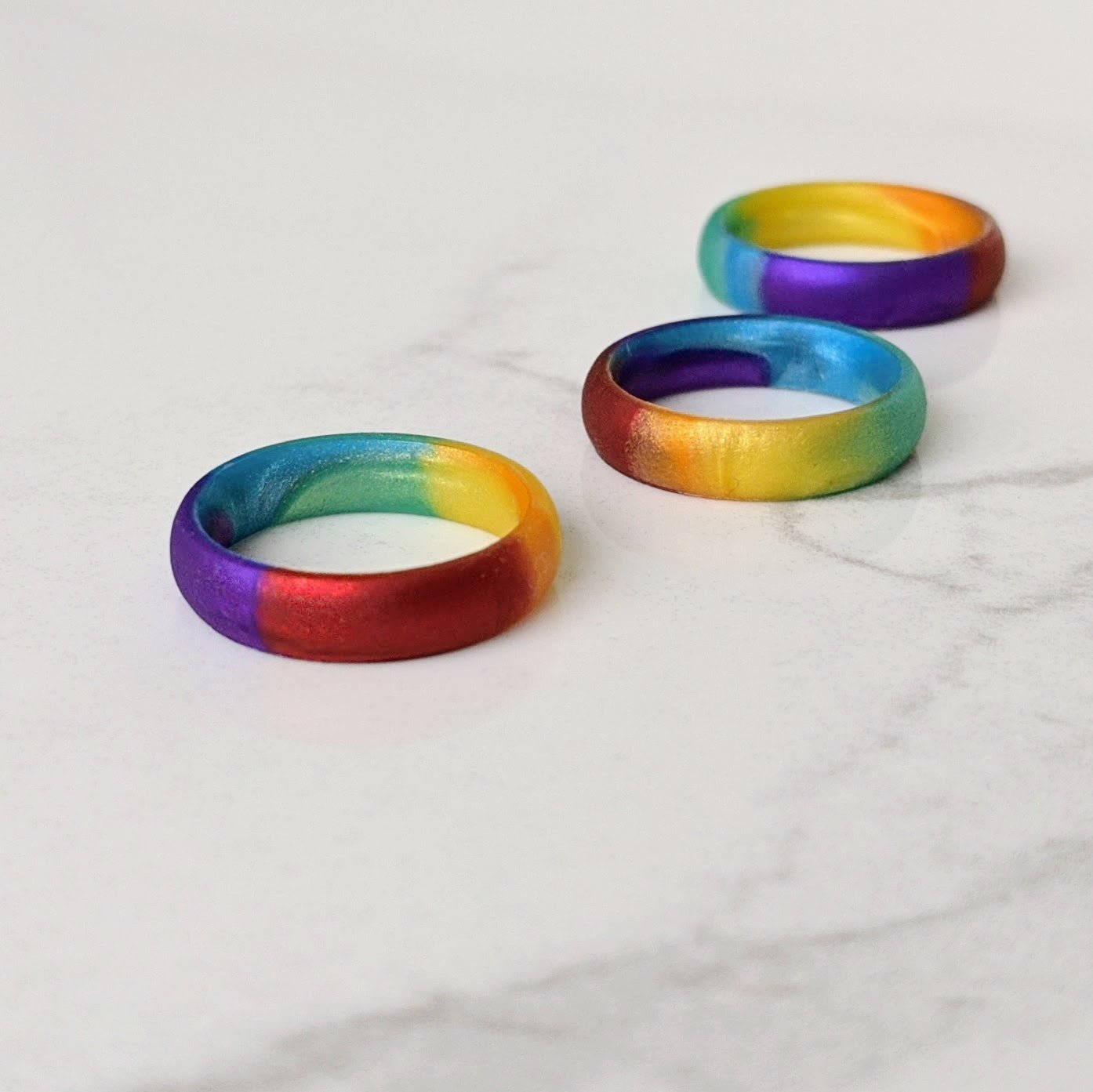 Shiny Rainbow Breathable Silicone Ring - Knot Theory