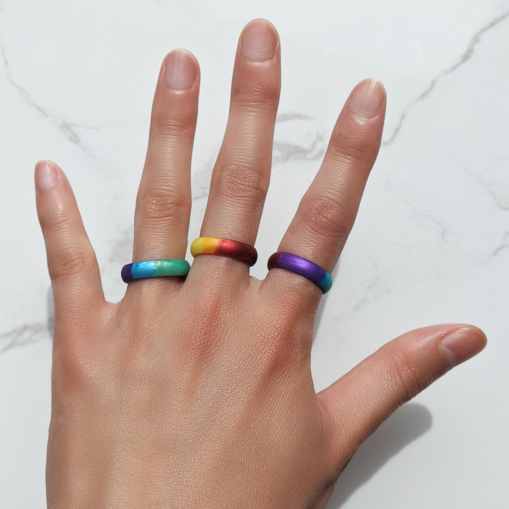 Shiny Rainbow Breathable Silicone Ring - Knot Theory