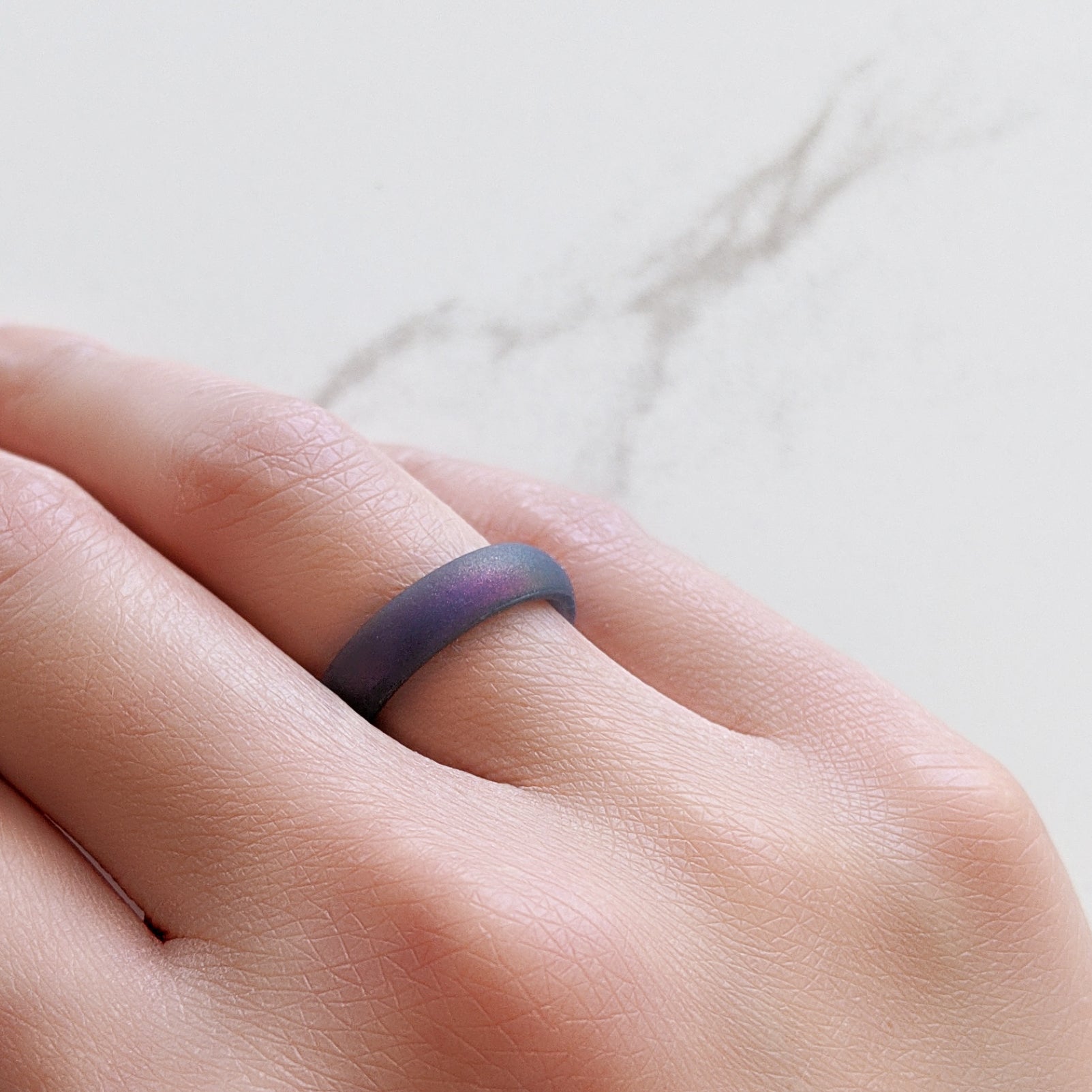 Star Frost Purple Breathable Silicone Ring for Women