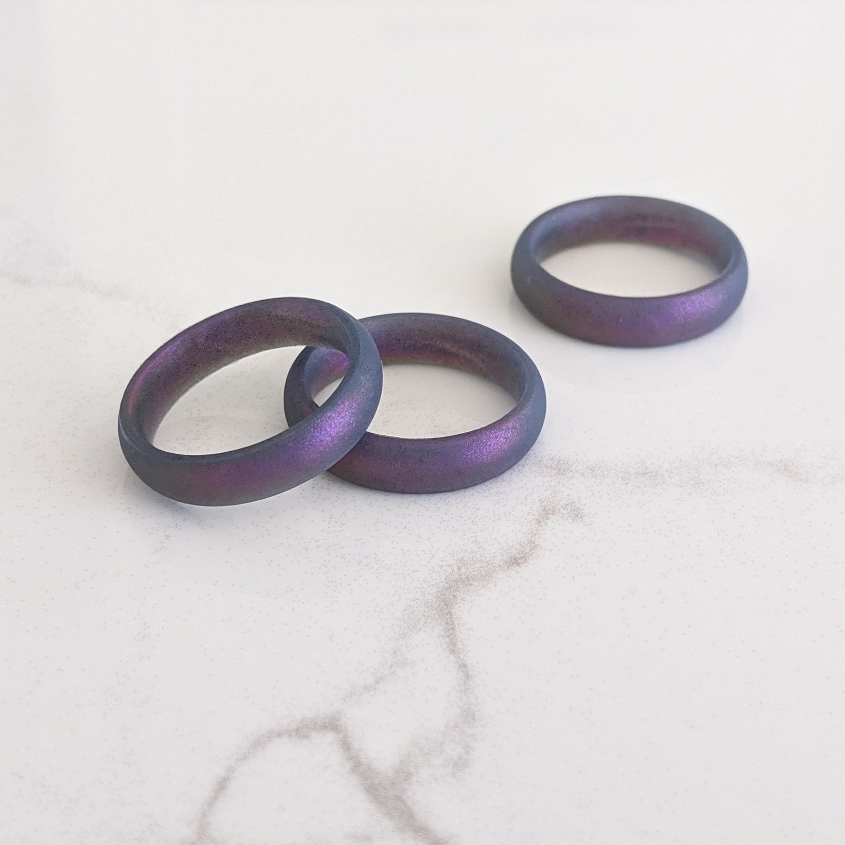 Star Frost Purple Breathable Silicone Ring for Women