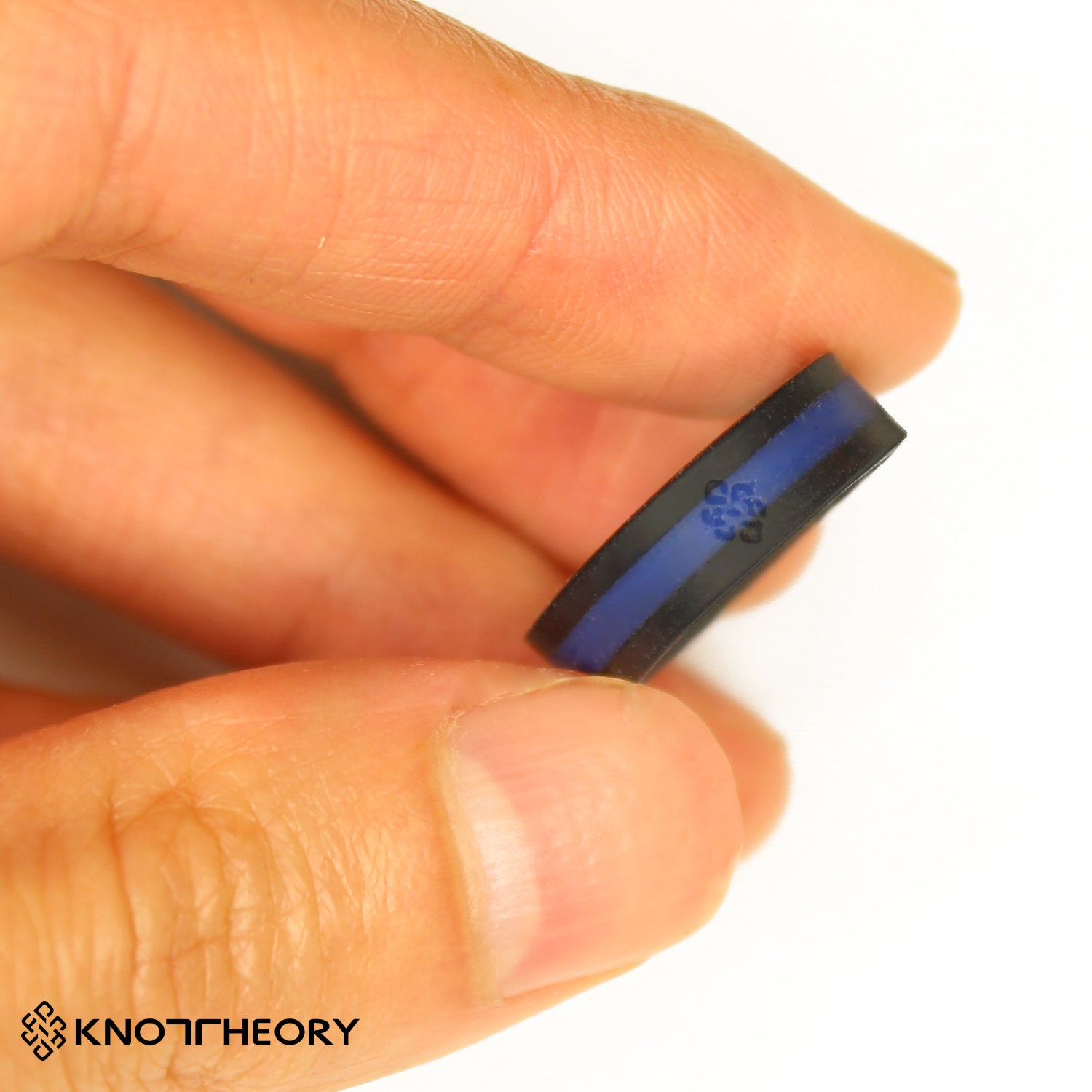 Thin Blue Line Striped Silicone Ring For Men and Women - Knot Theory