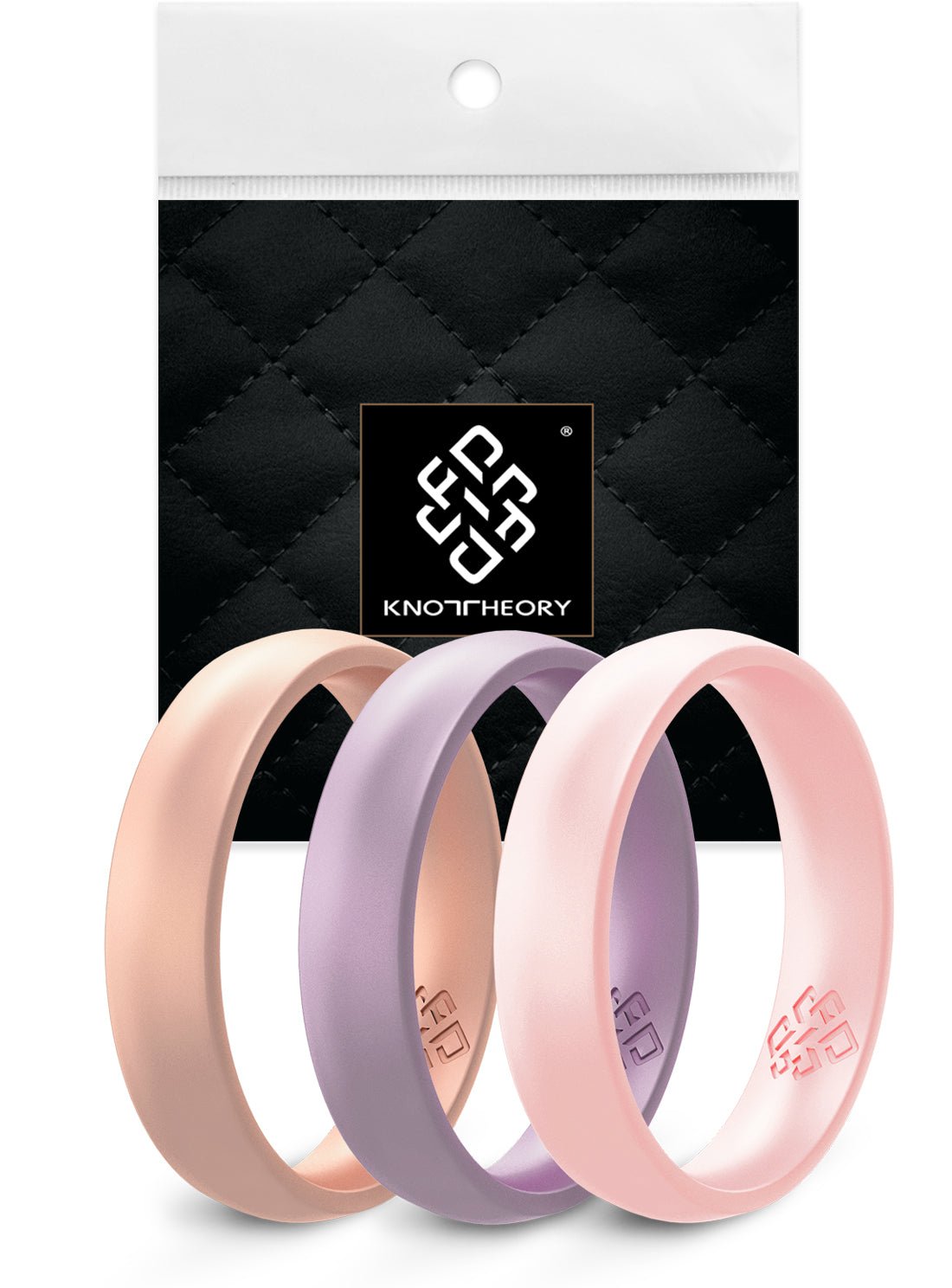 Vanilla Sky Stackable 3-Pack Silicone Ring for Women - Knot Theory