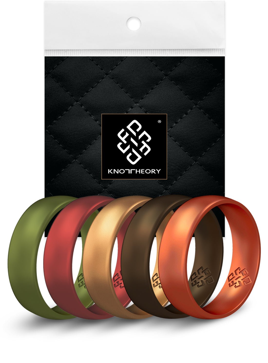 Woodland 5-Pack Breathable Silicone Ring For Men - Knot Theory
