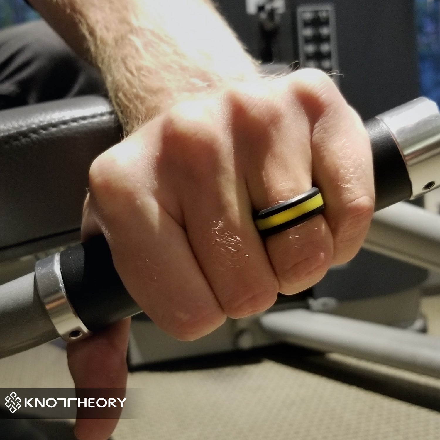 Yellow Stripe Silicone Ring For Men and Women - Knot Theory