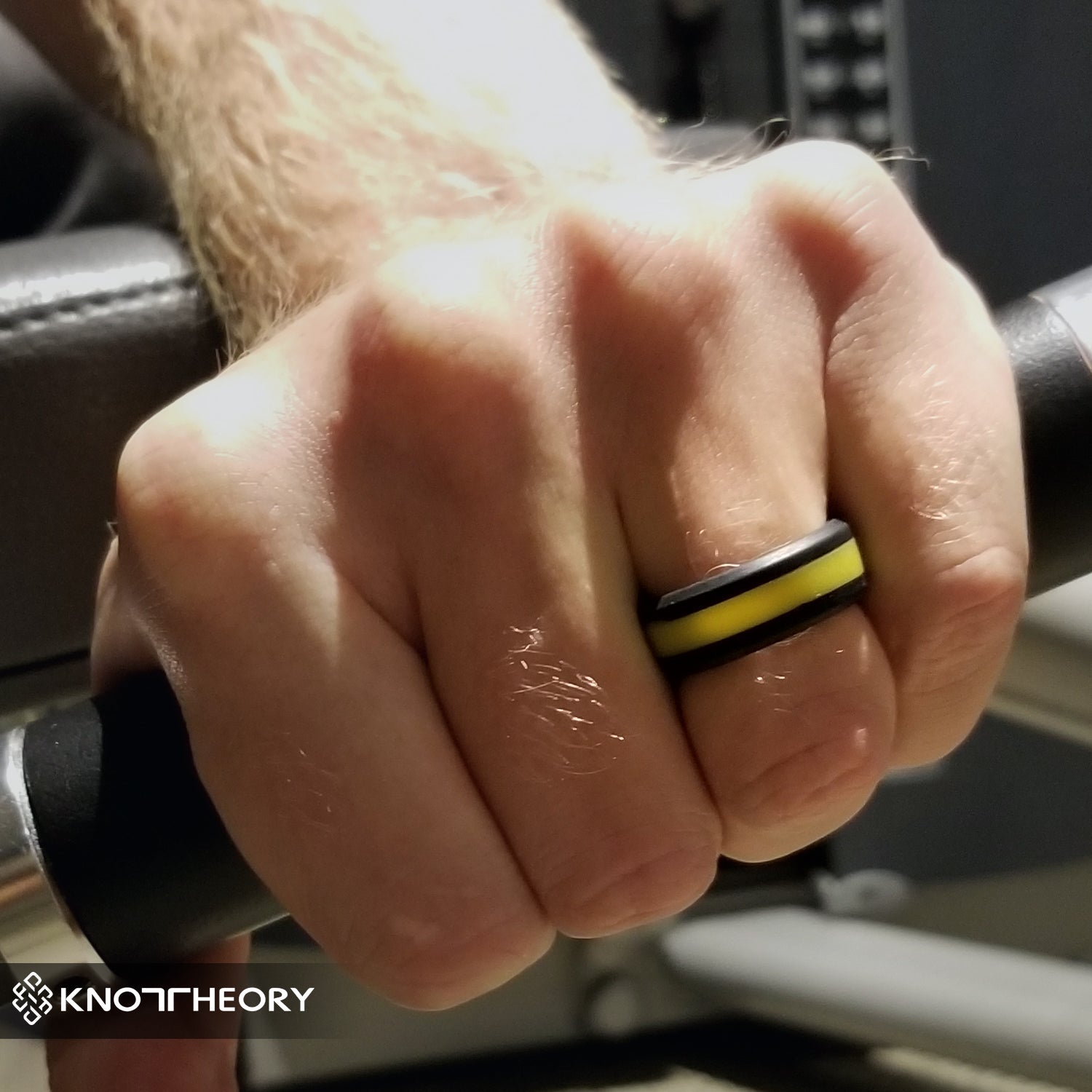 Yellow Stripe Silicone Ring For Men and Women - Knot Theory