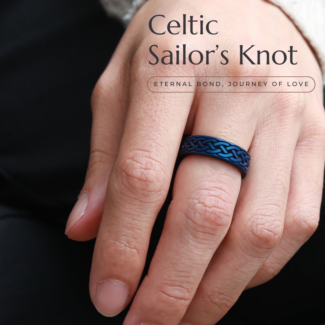 Celtic Sailor's Knot Silicone Ring on Dual Layer 6mm