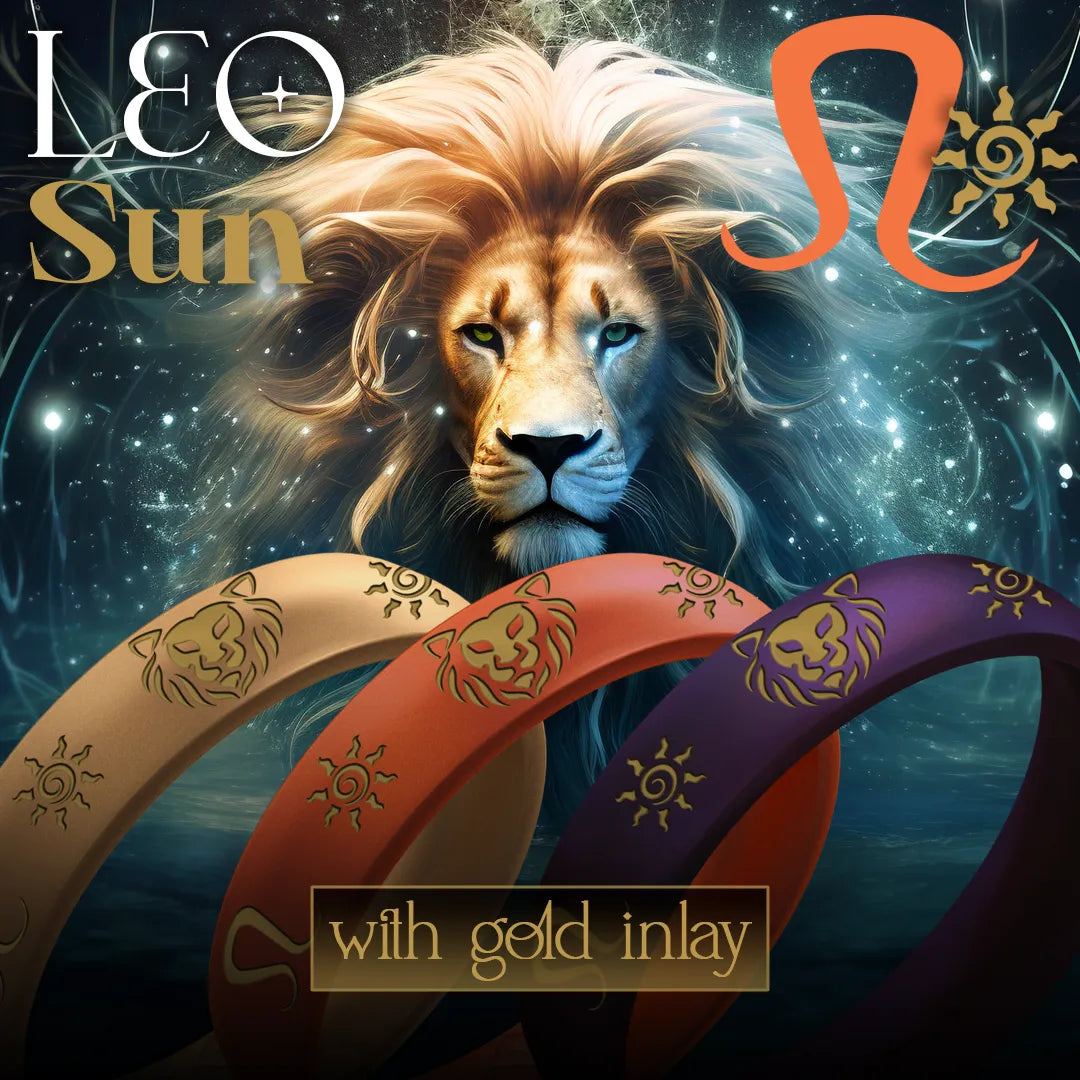 Leo Sun Silicone Ring with Gold Inlay