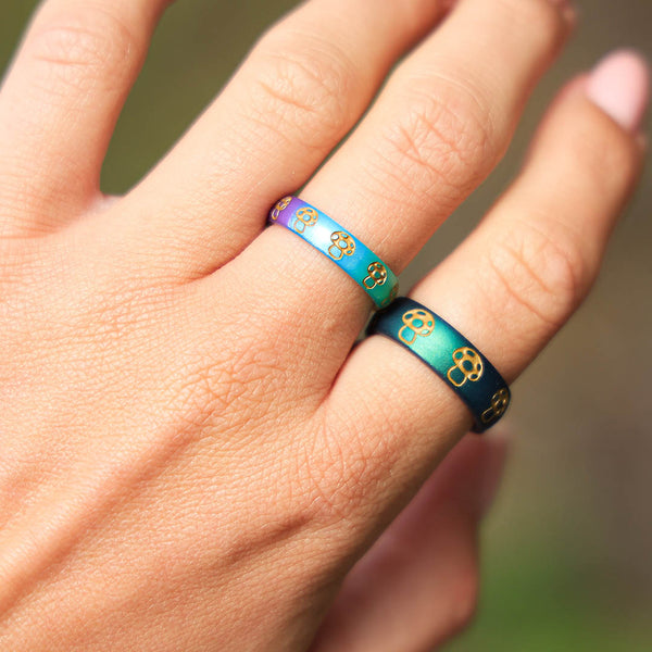Gold Mushroom Silicone Ring - Arc 4mm or 6mm