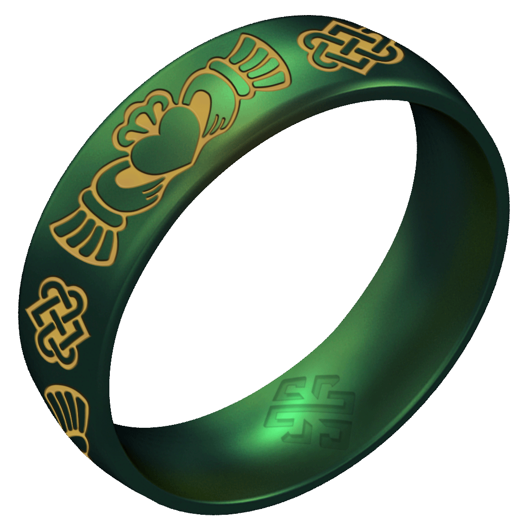 Gold Claddagh Silicone Ring on Arc 6mm