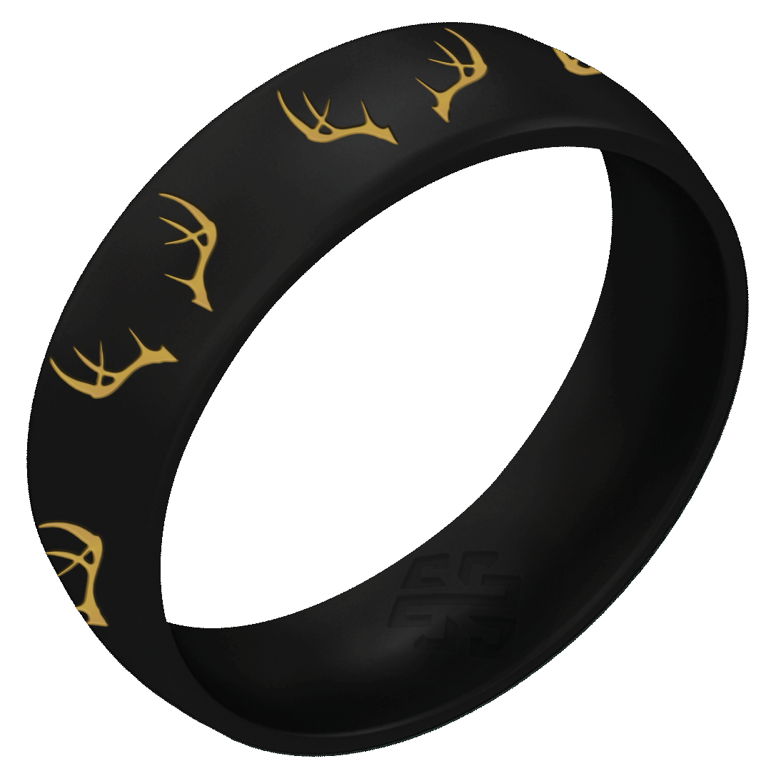 Gold Antlers Silicone Ring on Arc 6mm