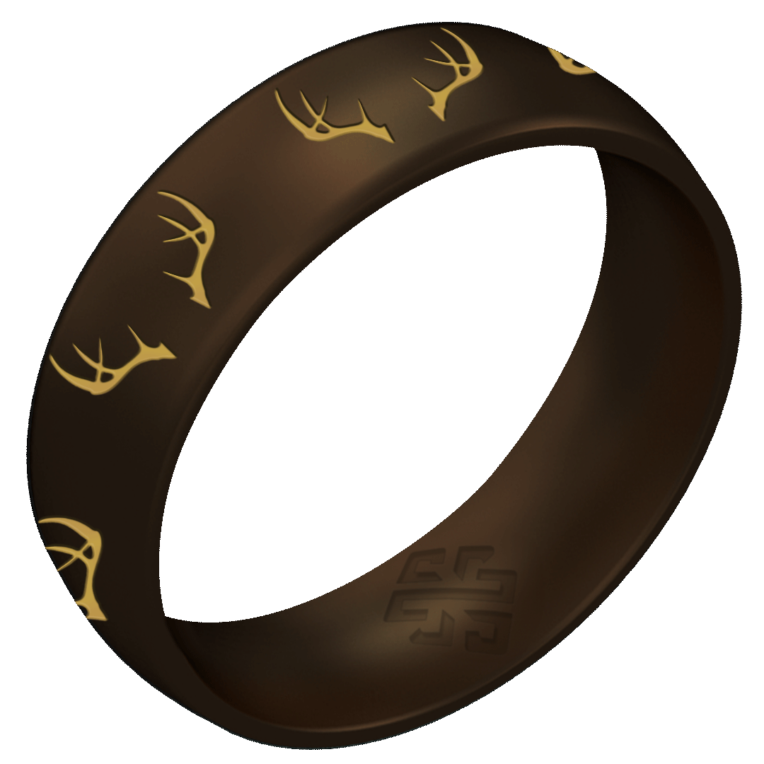 Gold Antlers Silicone Ring on Arc 6mm