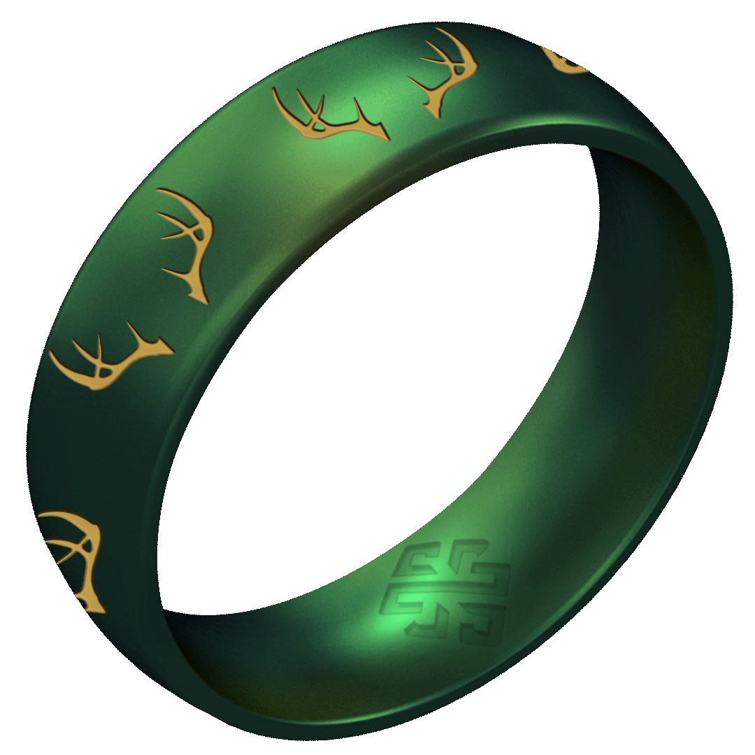 Gold Antlers Silicone Ring on Arc 6mm