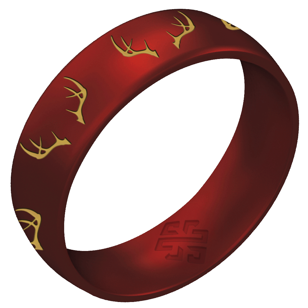 Gold Antlers Silicone Ring on Arc 6mm