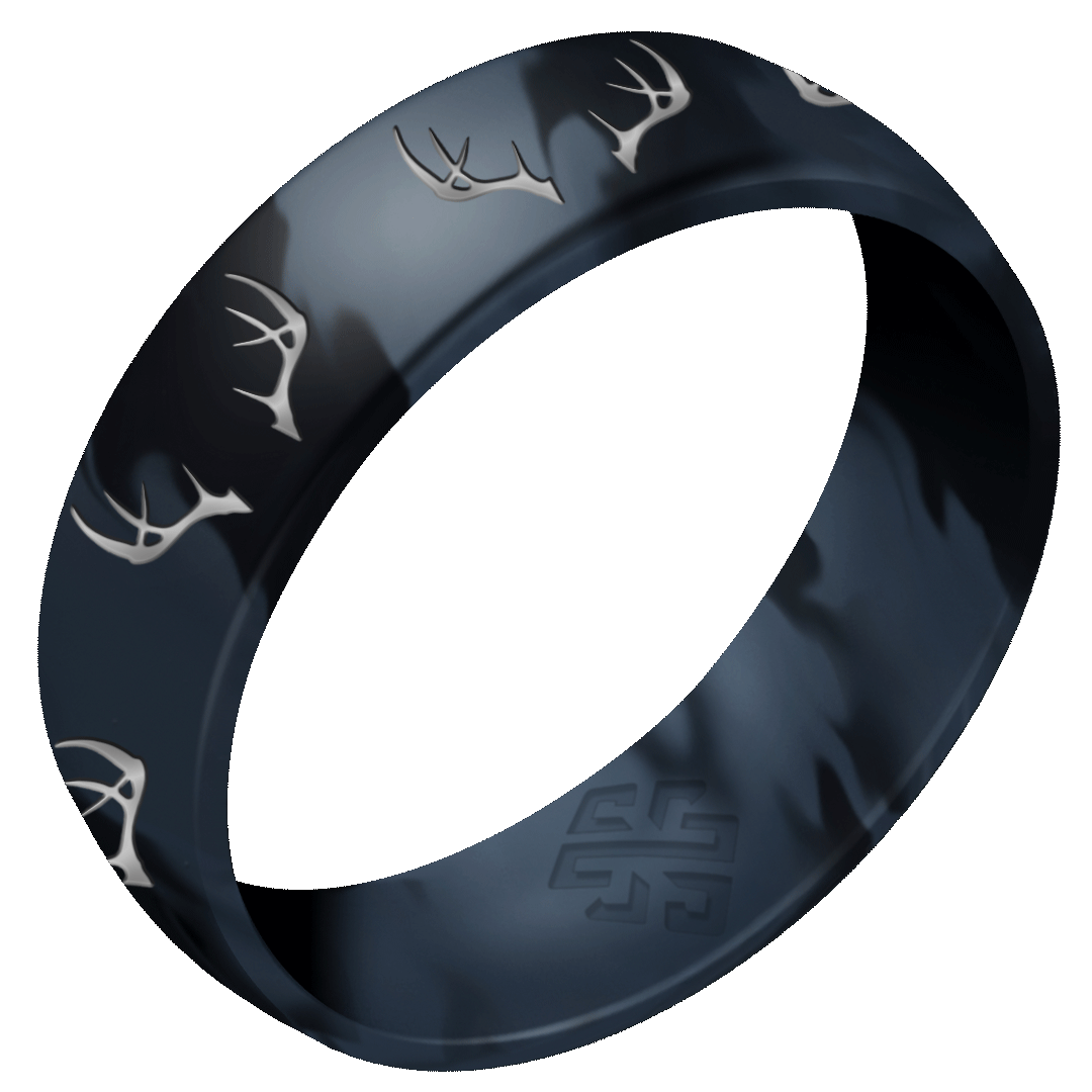 Silver Antlers Silicone Ring on Arc 6mm