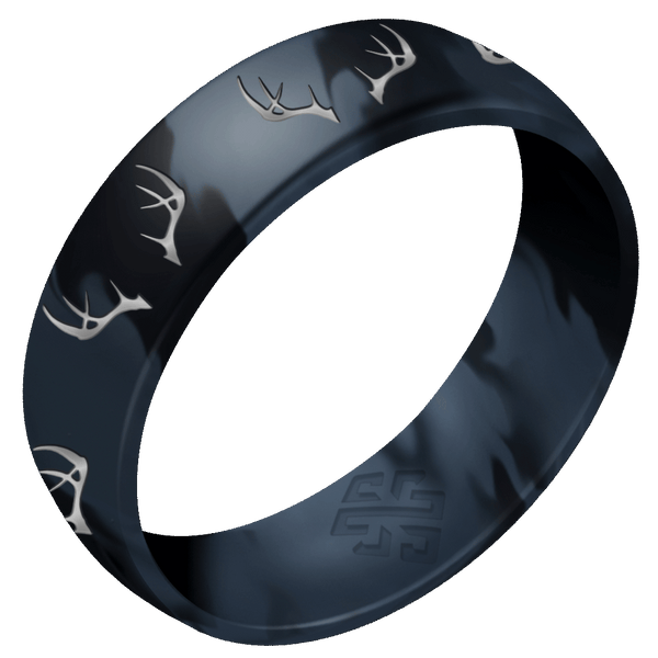 Silver Antlers Silicone Ring on Arc 6mm