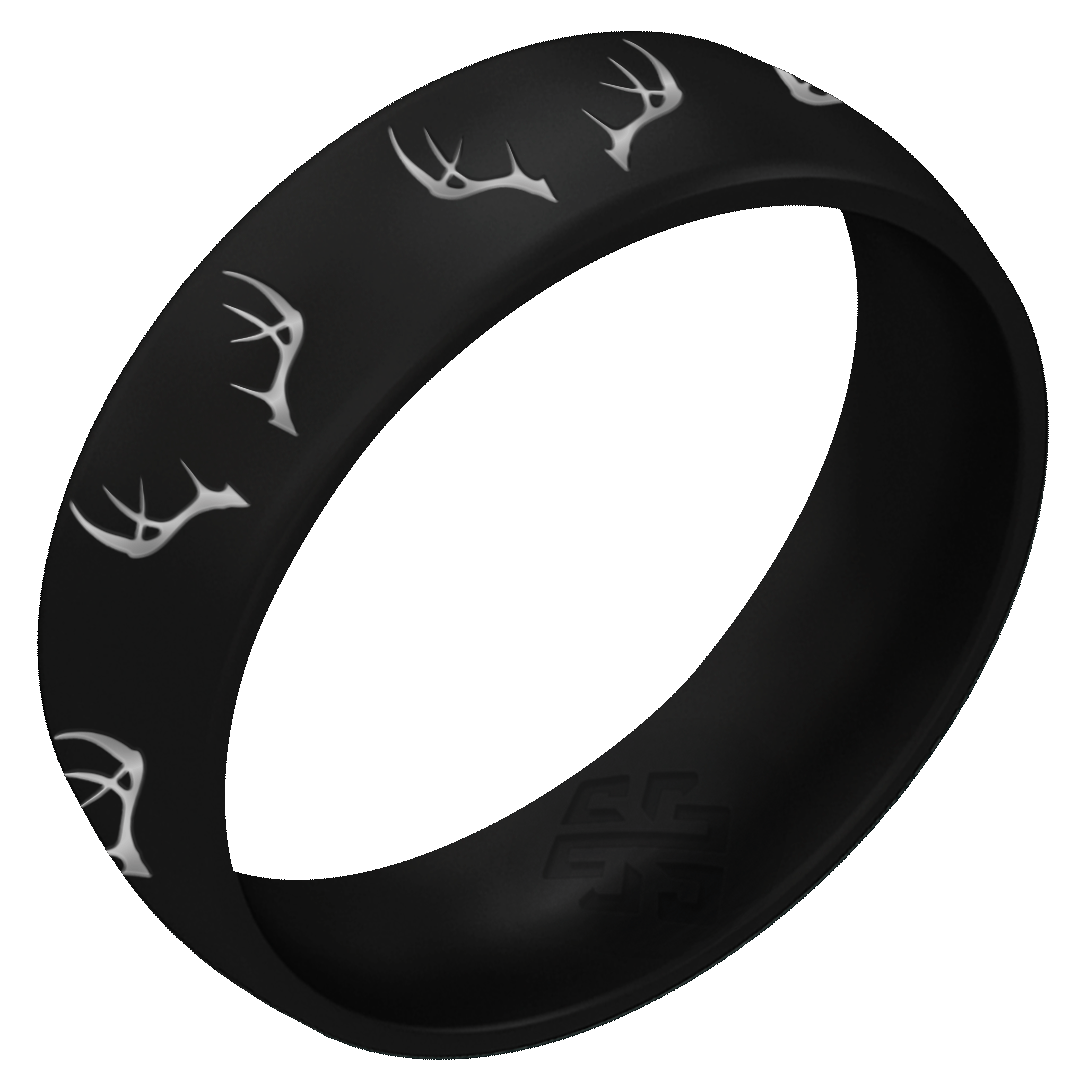 Silver Antlers Silicone Ring on Arc 6mm