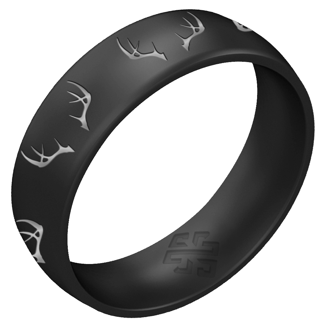 Silver Antlers Silicone Ring on Arc 6mm