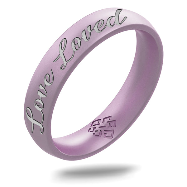 You're Loved Silicone Ring, Engraved with Silver Inlay - Arc 4mm