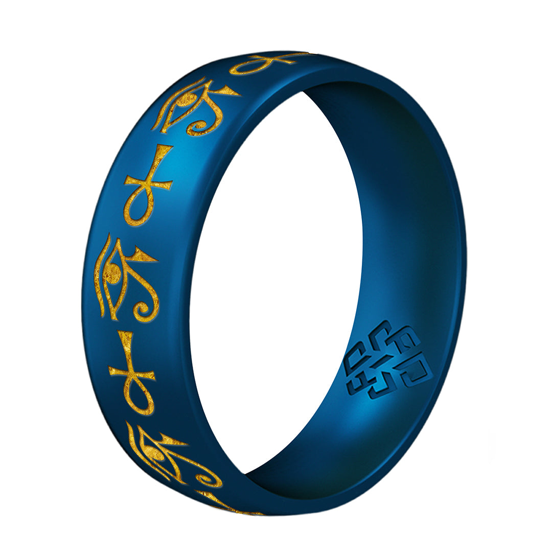 Eye of Horus & Ankh Silicone Ring - Arc 6mm