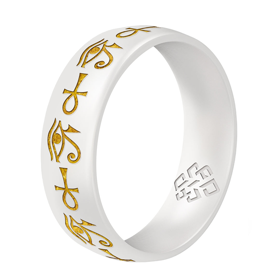 Eye of Horus & Ankh Silicone Ring - Arc 6mm