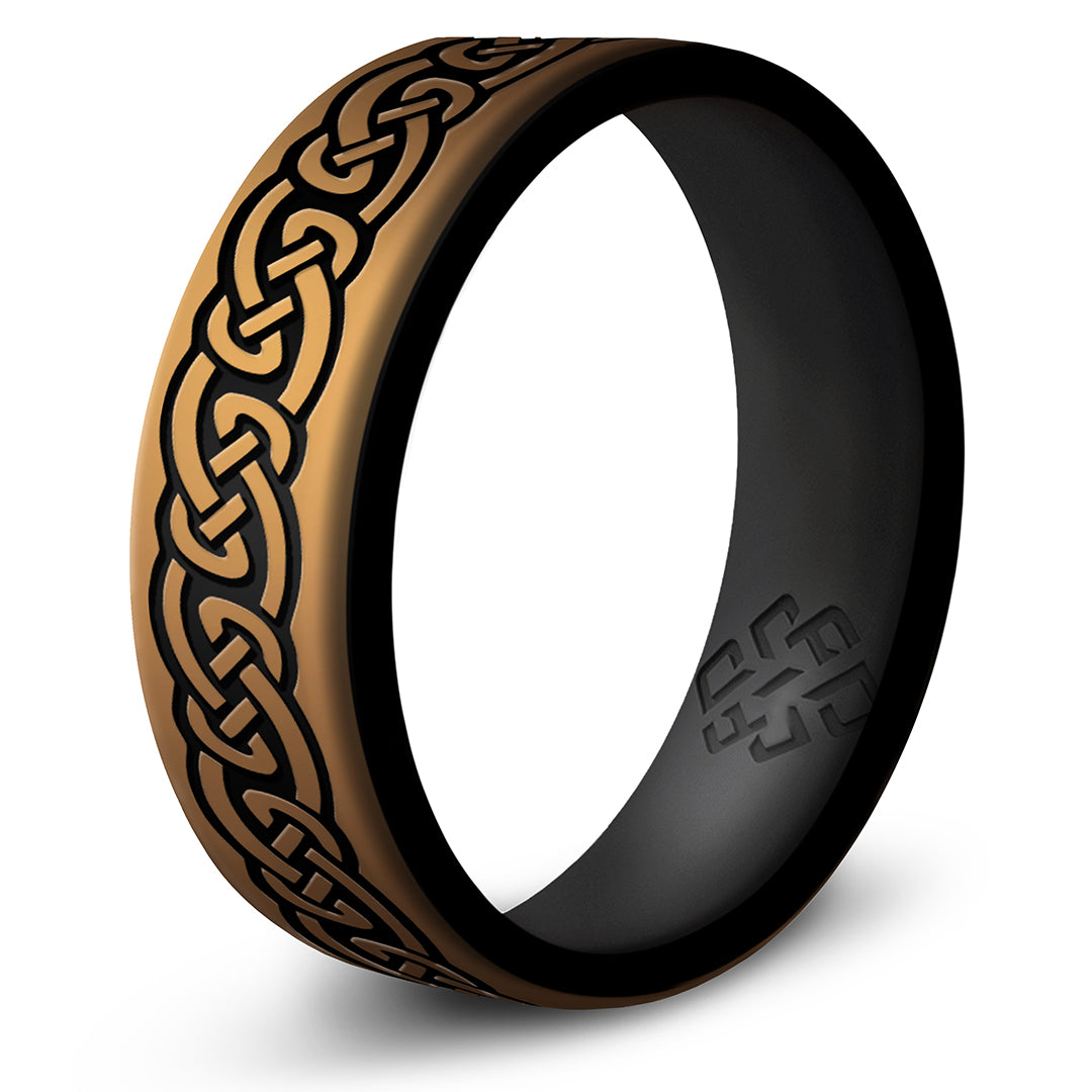 Celtic Infinity Knot Silicone Ring - Dual Layer Engraved