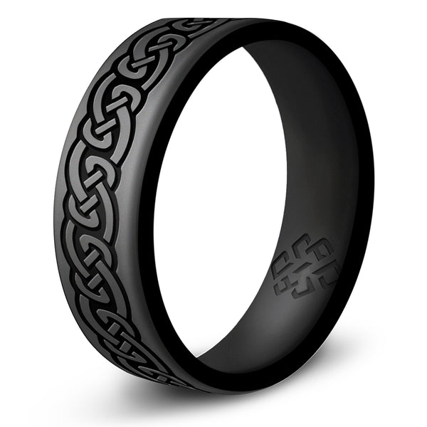 Celtic Infinity Knot Silicone Ring - Dual Layer Engraved