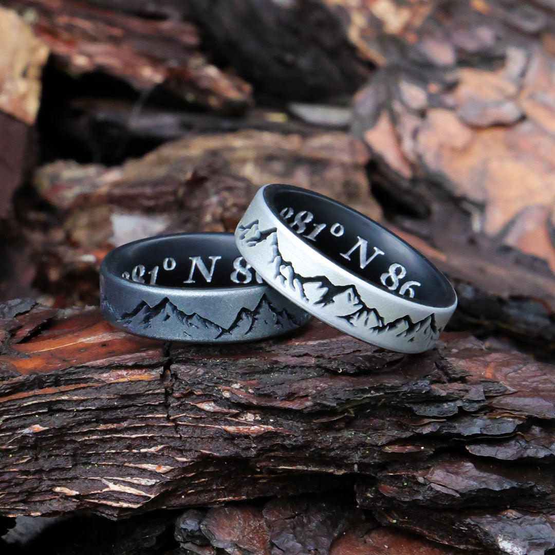 Dual Layer Silicone Ring Custom Engraved - Engagement