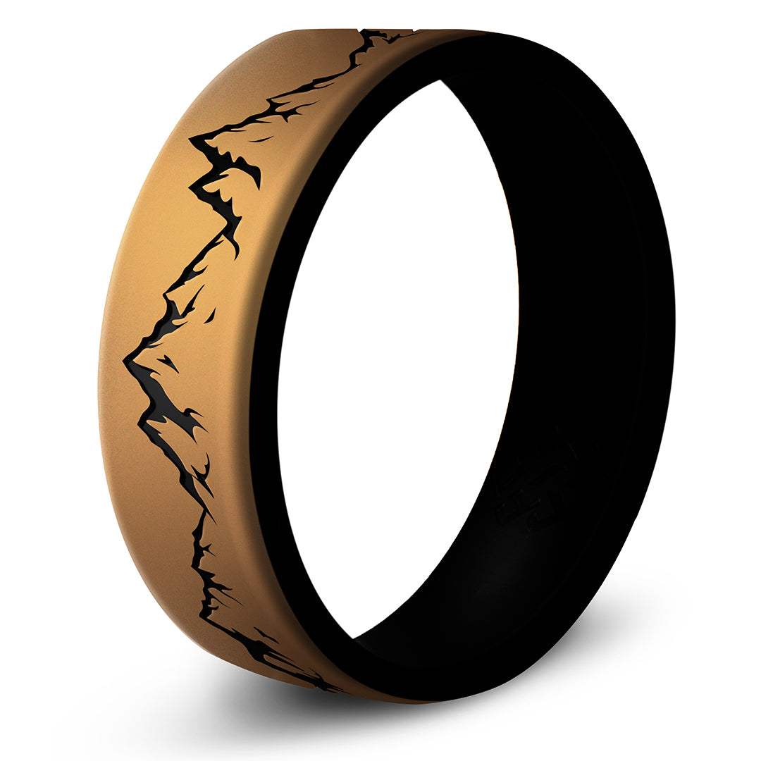 Engraved Mountain Silicone Ring - Dual Layer