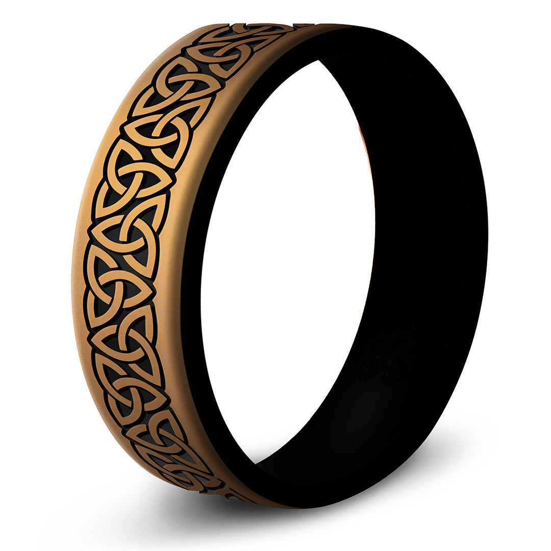 Trinity Band Silicone Ring - Engraved Dual Layer