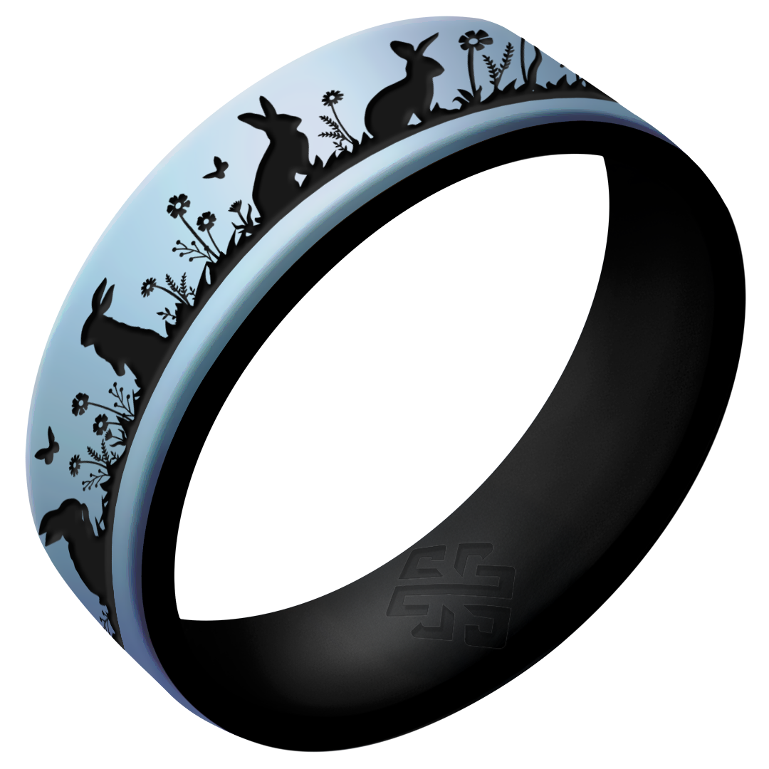 Bunnies Silicone Ring on Dual Layer 6mm