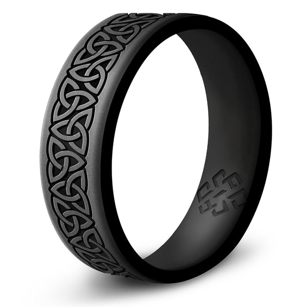 Trinity Band Silicone Ring - Engraved Dual Layer