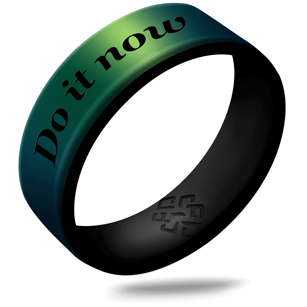 Custom Engraved Dual Layer Silicone Ring - Motivation