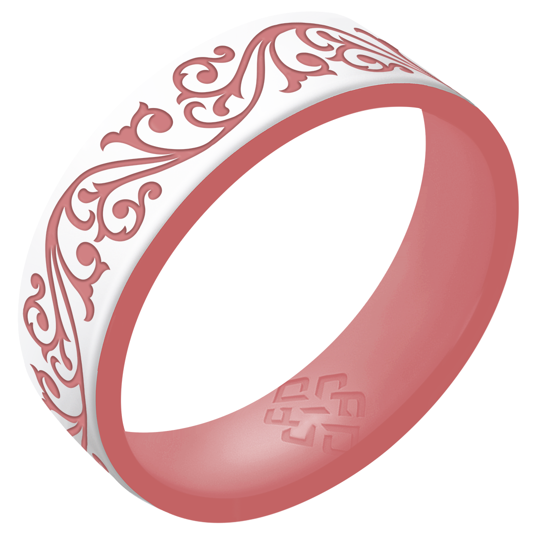 Filigree Silicone Ring, Dual Layer Engraved 6mm