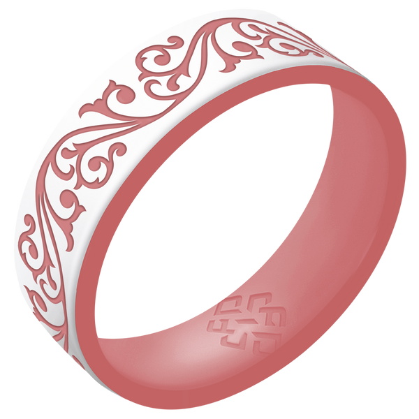 Filigree Silicone Ring, Dual Layer Engraved 6mm