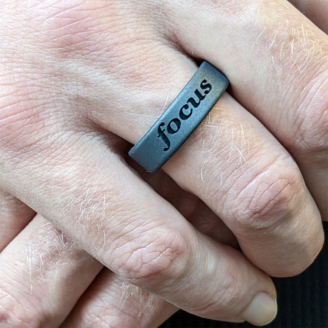 Custom Engraved Dual Layer Silicone Ring - Motivational Words, Mantras, Quotes, and More