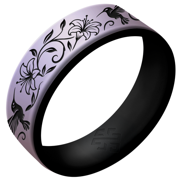 Hummingbirds Silicone Ring on Dual Layer 6mm