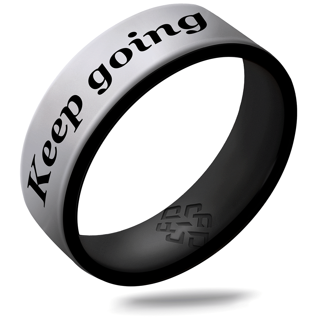 Custom Engraved Dual Layer Silicone Ring - Motivation