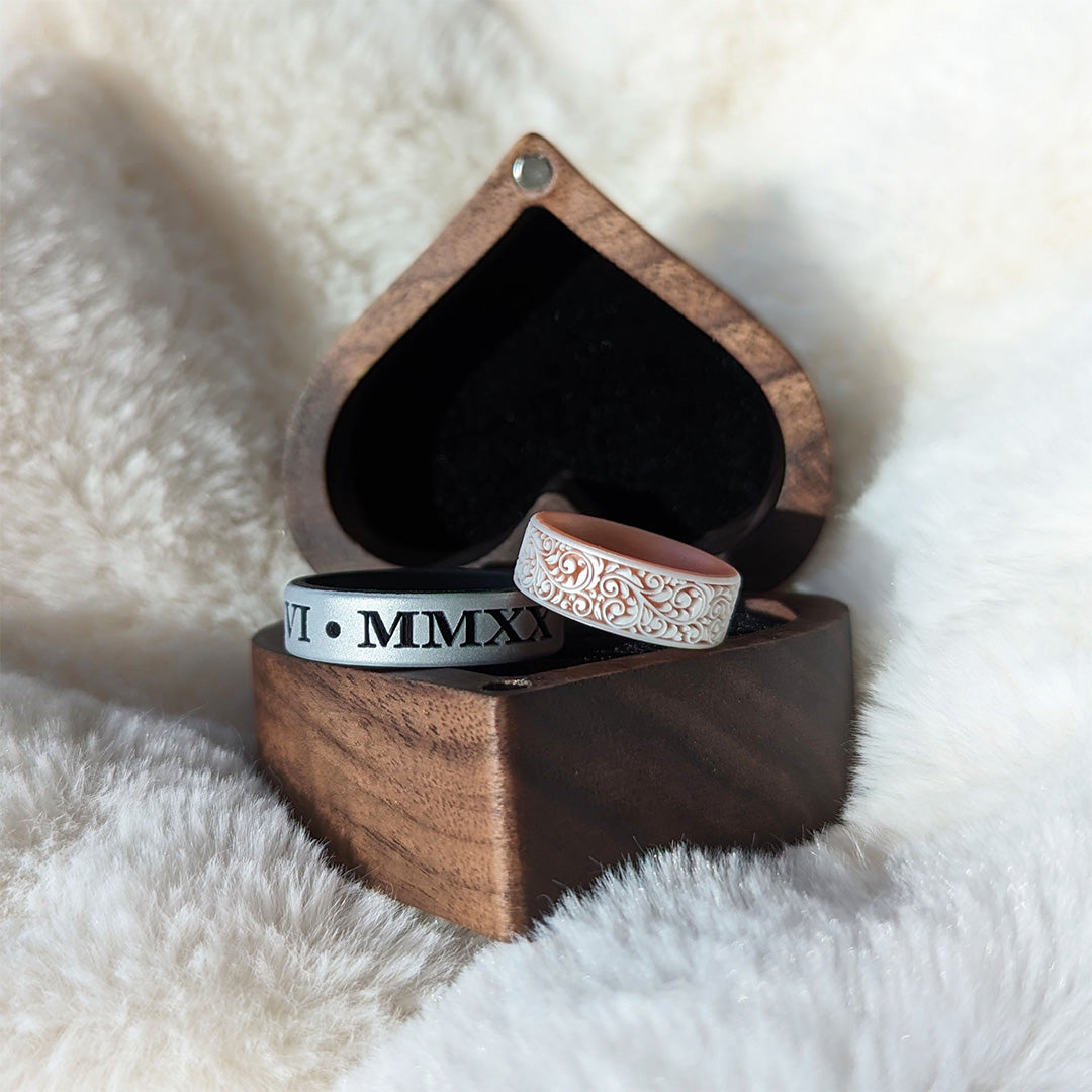 Dual Layer Silicone Ring Custom Engraved - Engagement