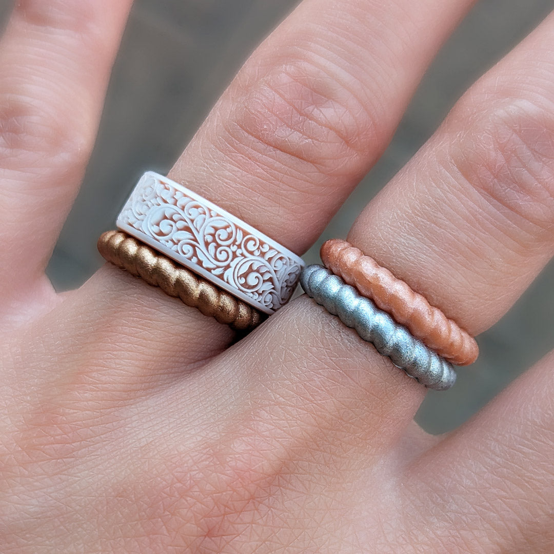 Queen of Lace Silicone Ring on Dual Layer 6mm