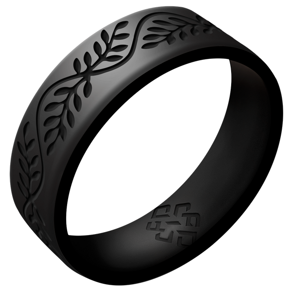 Laurel Silicone Ring,  Engraved Dual Layer 6mm