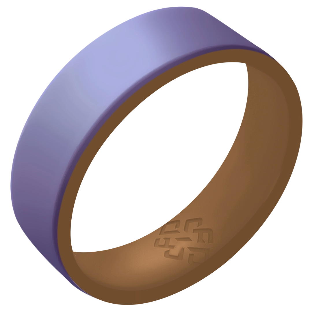 Lavender on Gold Dual Layer Silicone Ring 6mm