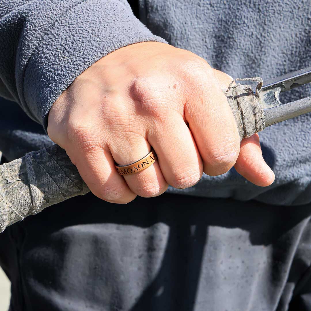 Molon Labe Warrior Silicone Ring - Engraved Dual Layer