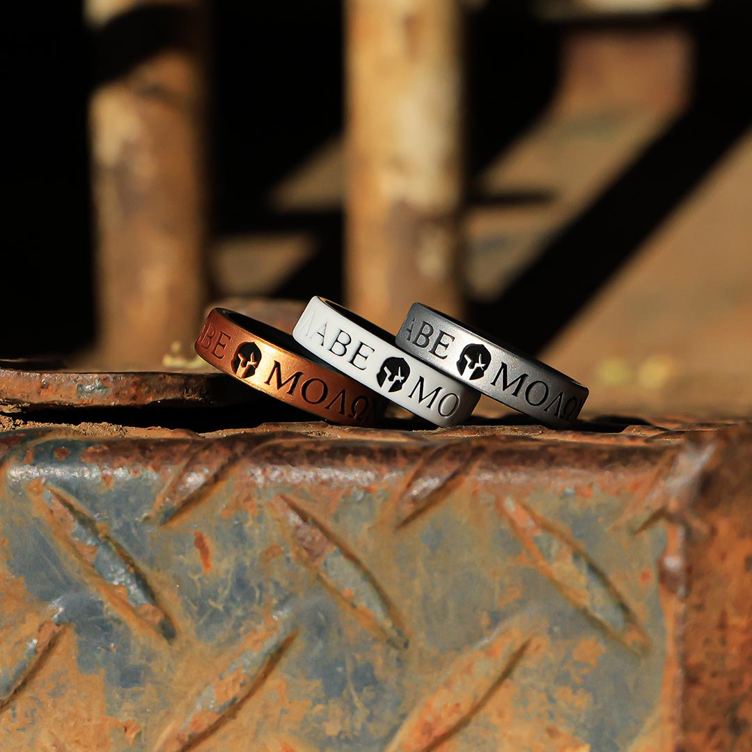 Molon Labe Warrior Silicone Ring - Engraved Dual Layer