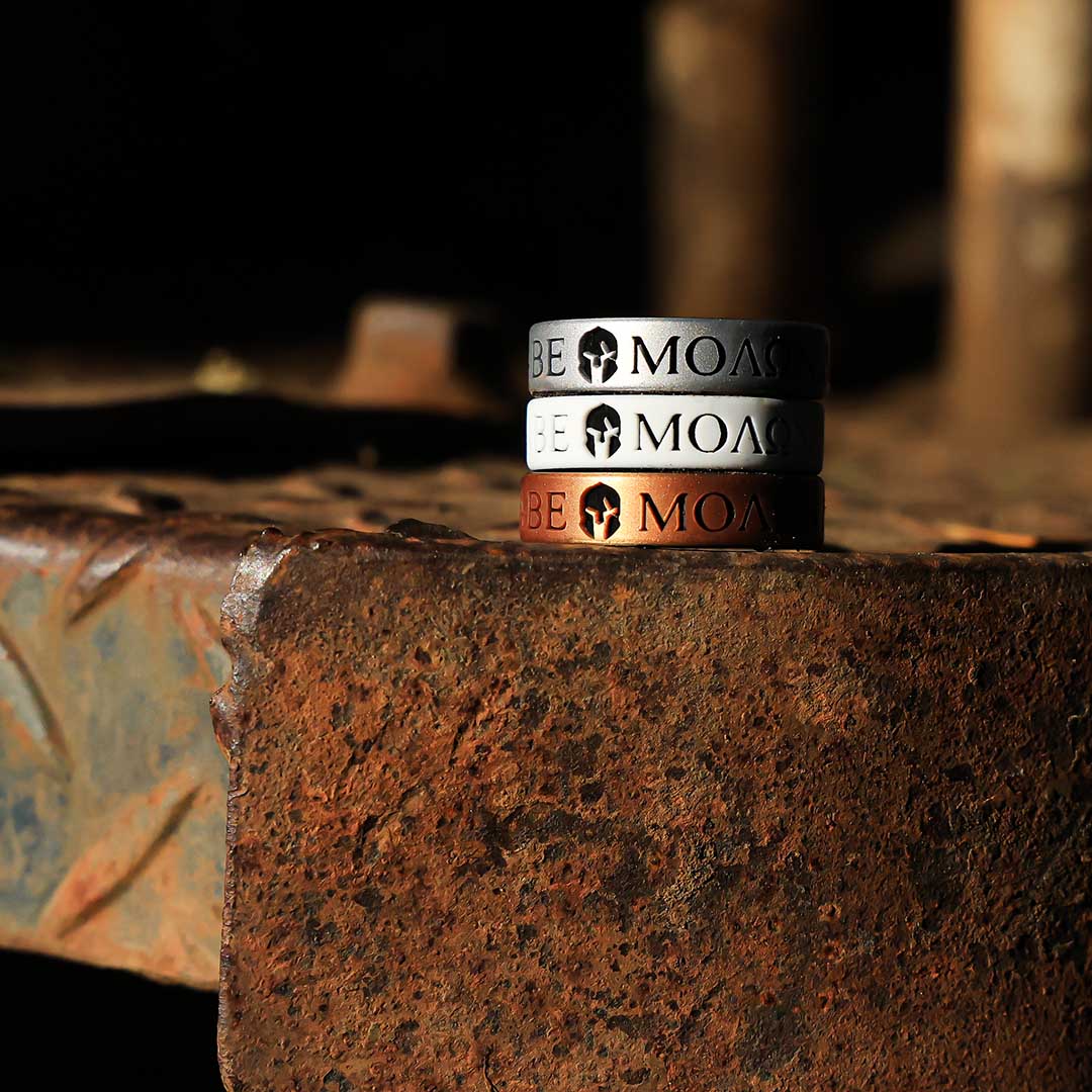 Molon Labe Warrior Silicone Ring - Engraved Dual Layer