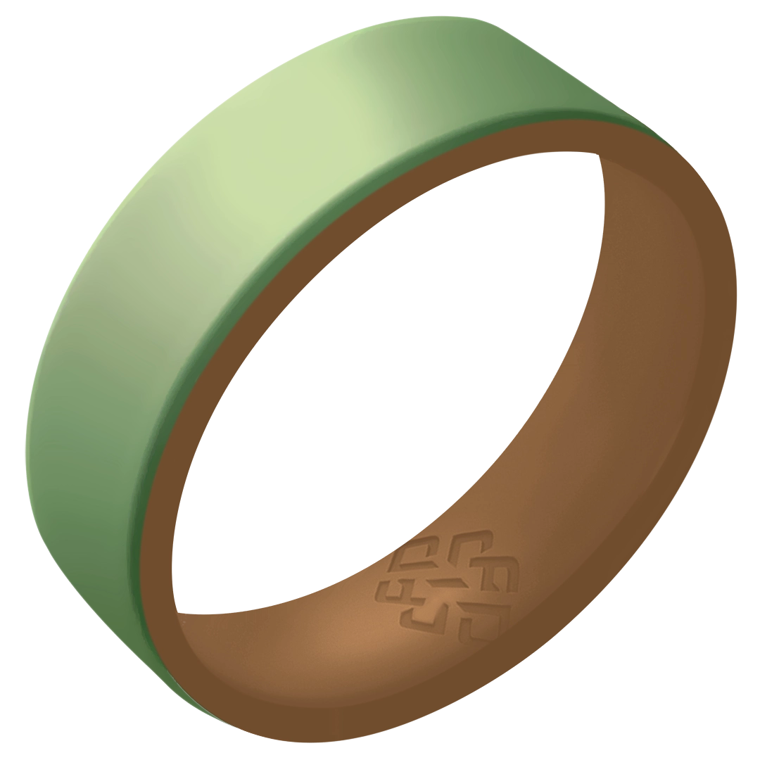 Mint on Gold Dual Layer Silicone Ring 6mm