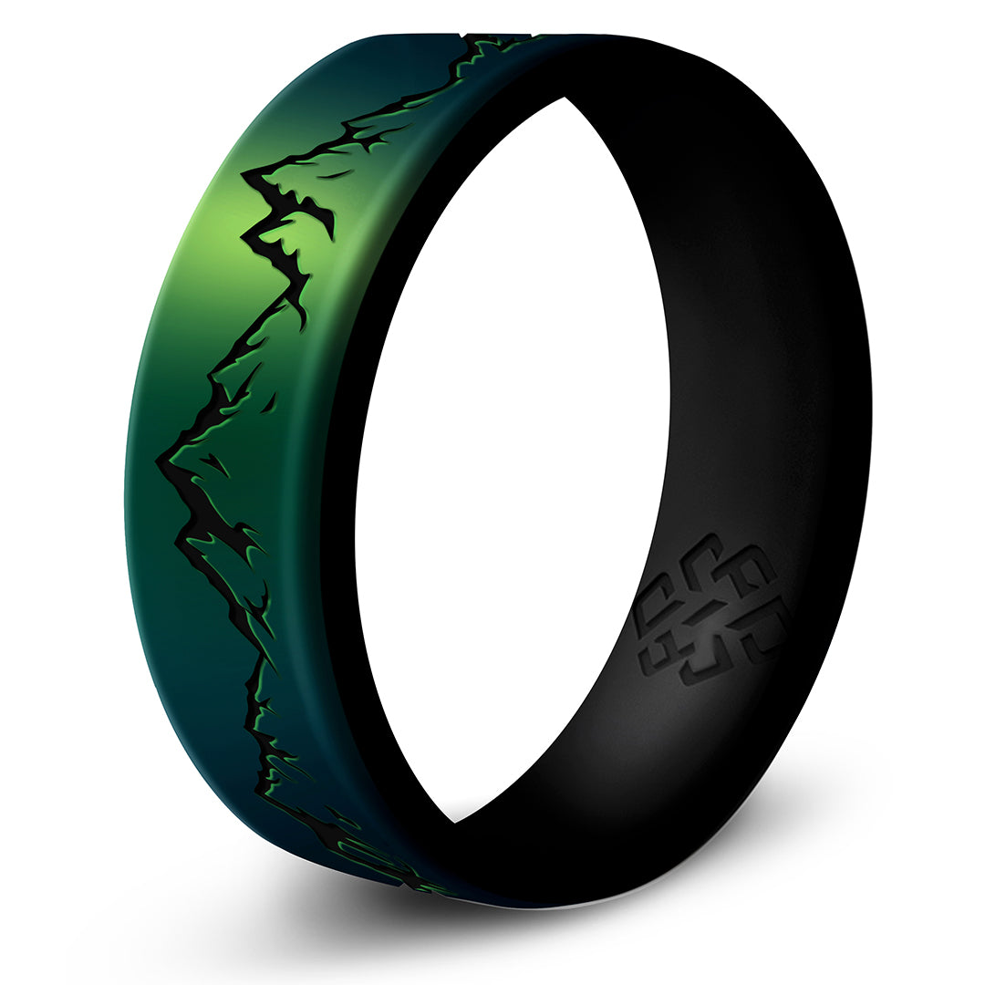 Engraved Mountain Silicone Ring - Dual Layer