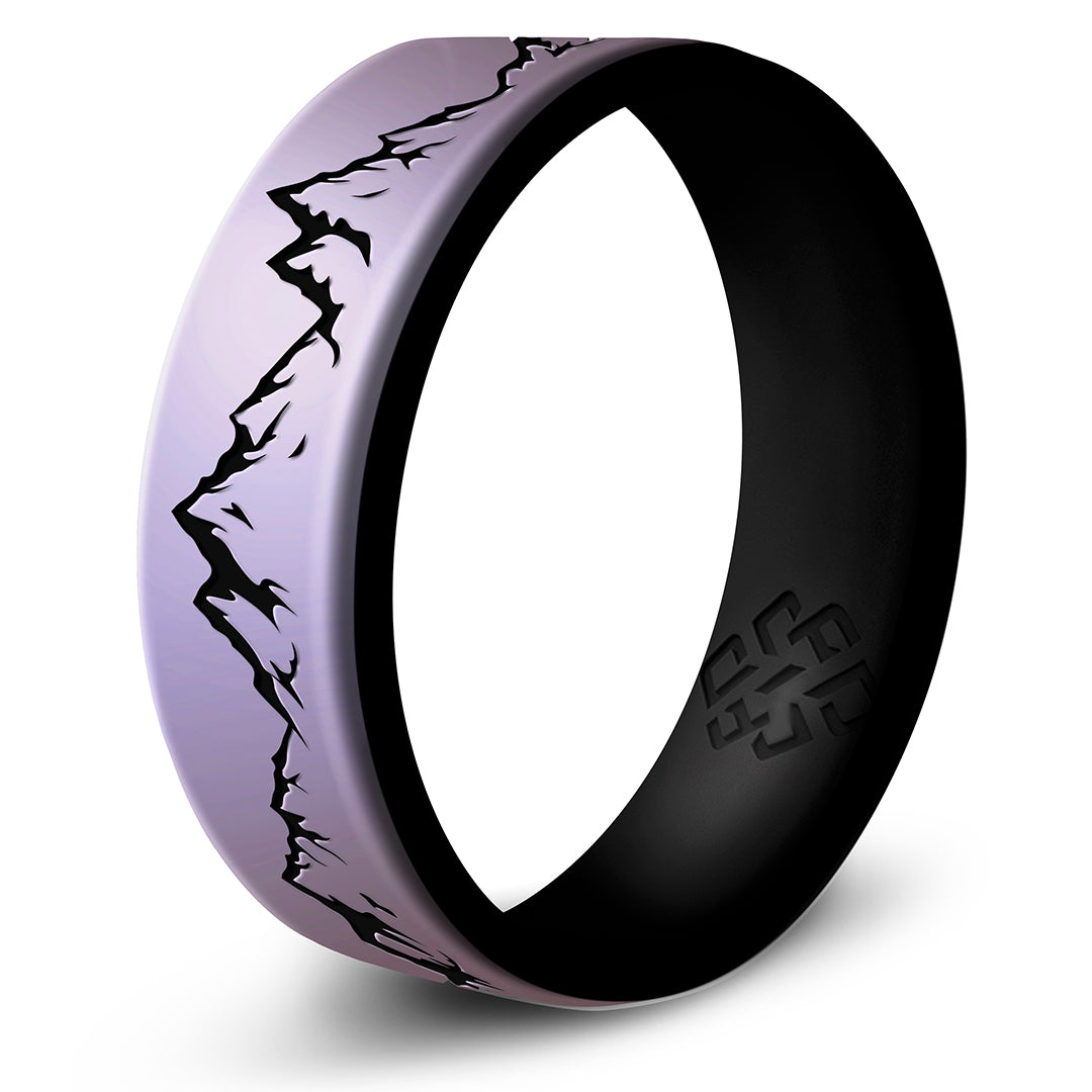 Engraved Mountain Silicone Ring - Dual Layer